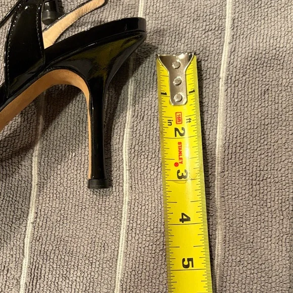 Jimmy Choo Black Patent Leather Pointed Toe slingback pump with bow accent - Picture 8 of 8